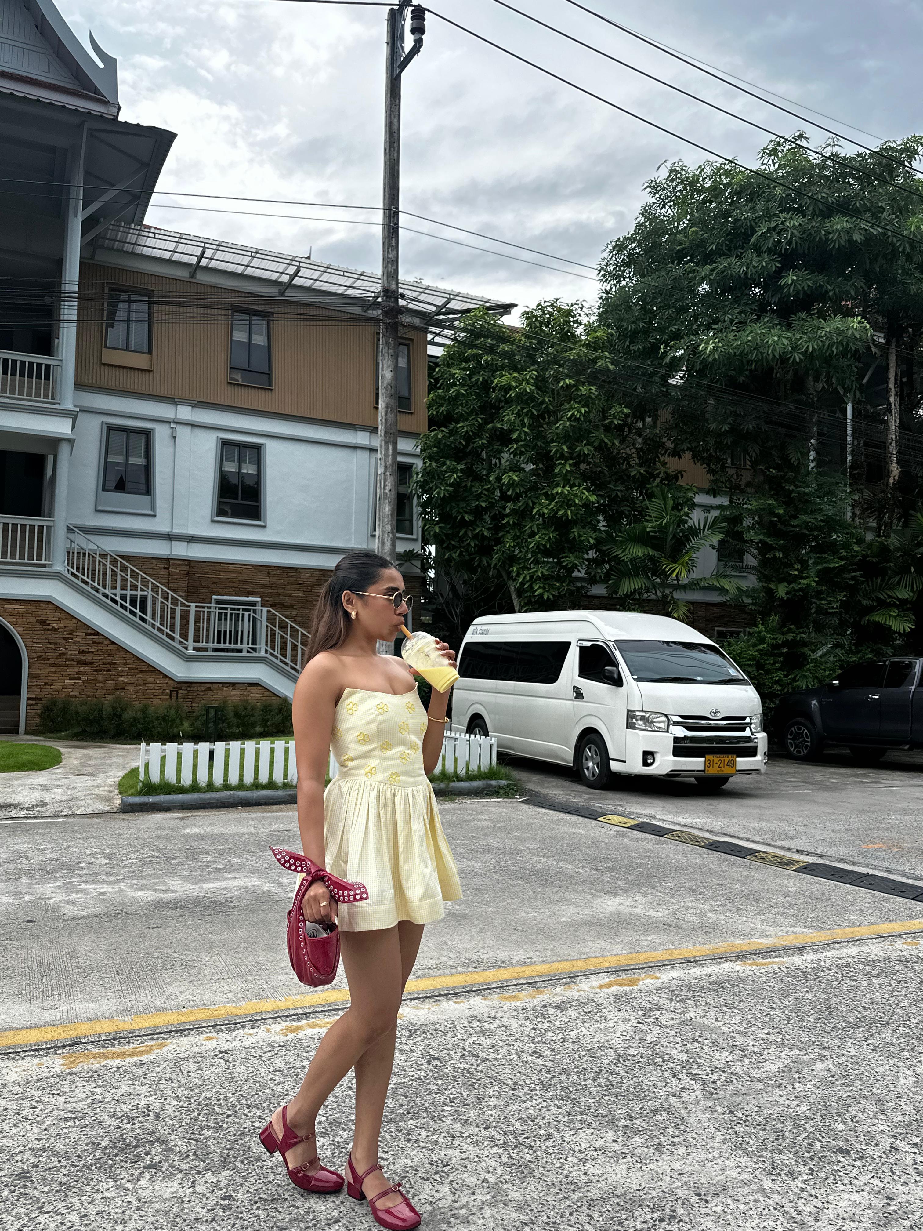 Gingham corset dress