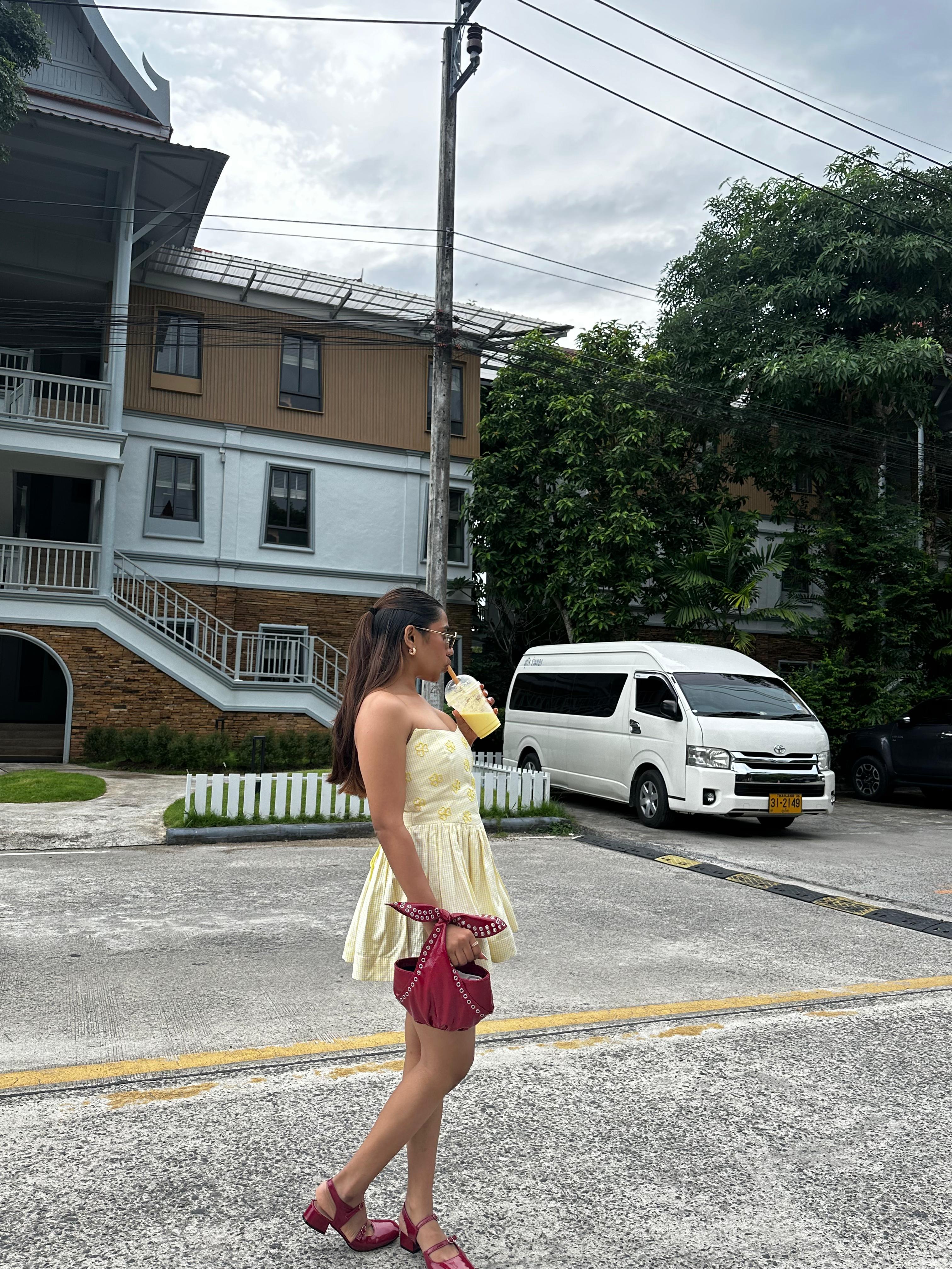 Gingham corset dress