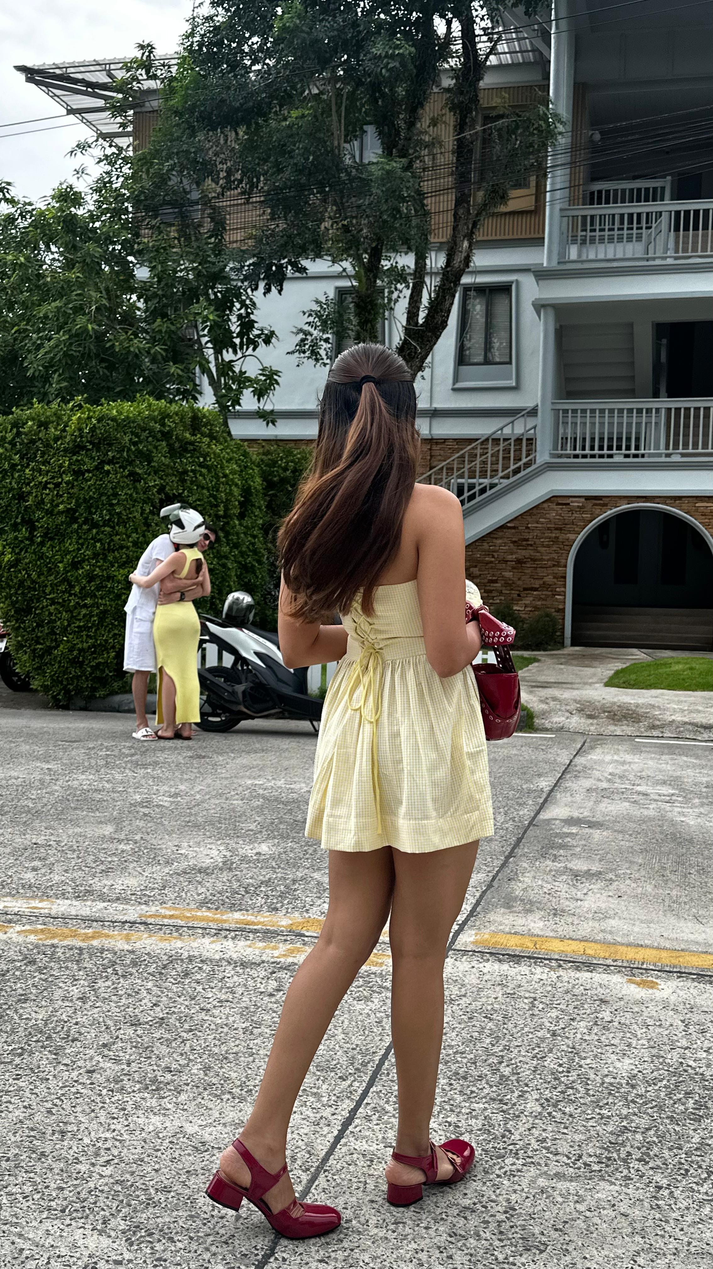 Gingham corset dress