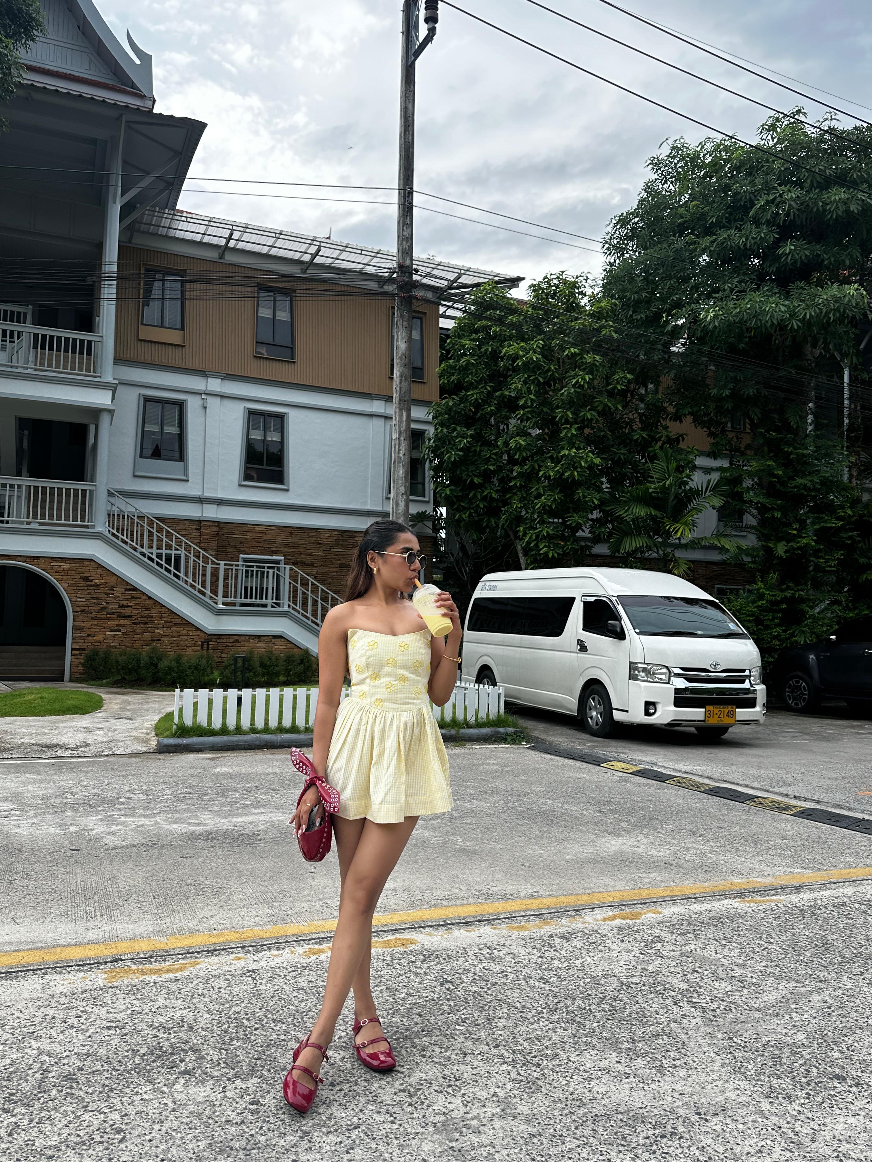 Gingham corset dress