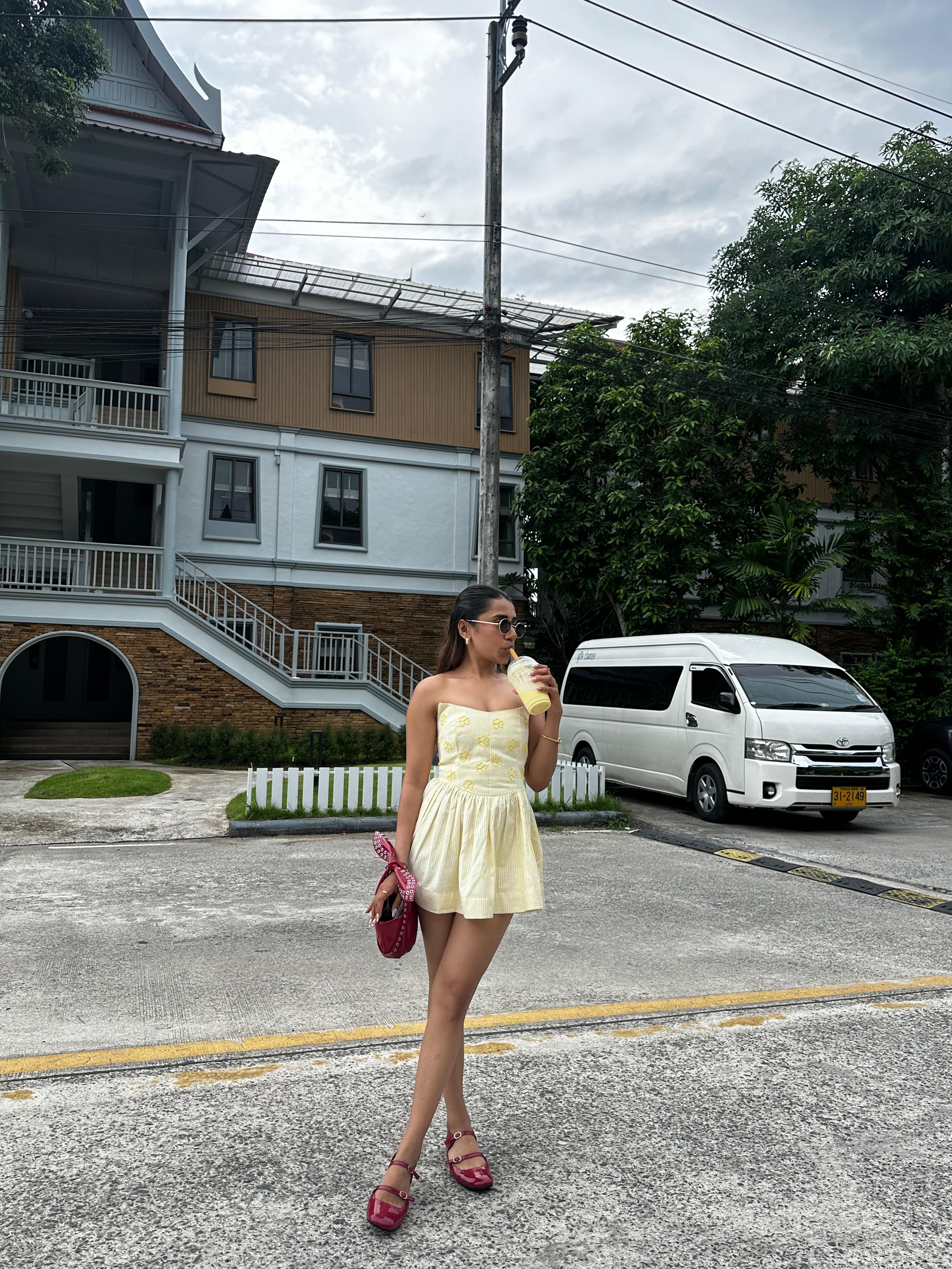 Gingham corset dress
